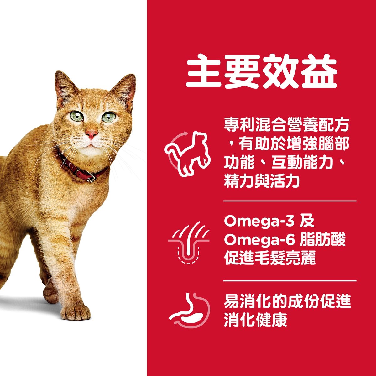 Hills Feline 7+Youthful Vitality 3lbs #10777-SPCA HK