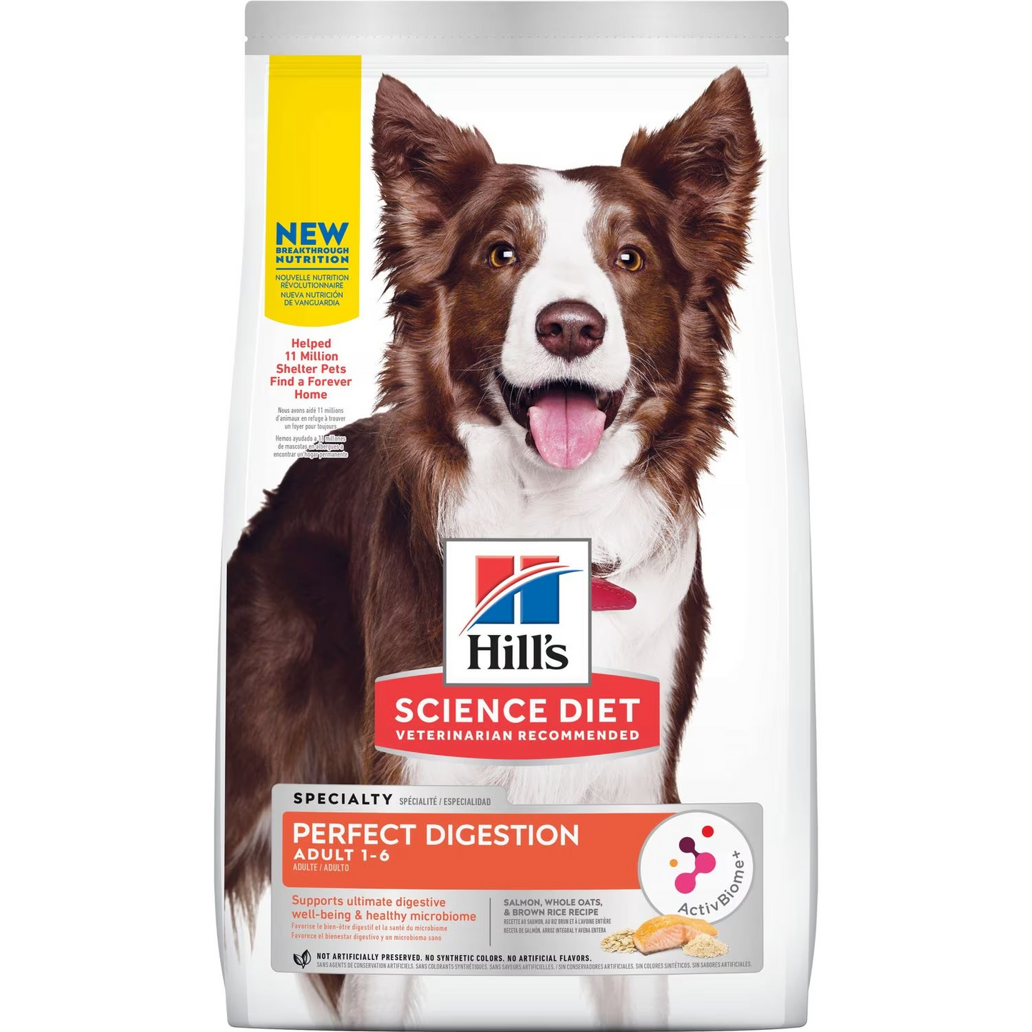 Hill's Science Diet Adult Perfect Digestion Salmon, Whole Oats, and Brown Rice Recipe Dog Food 3.5LB(Expiry Date:12/2025)