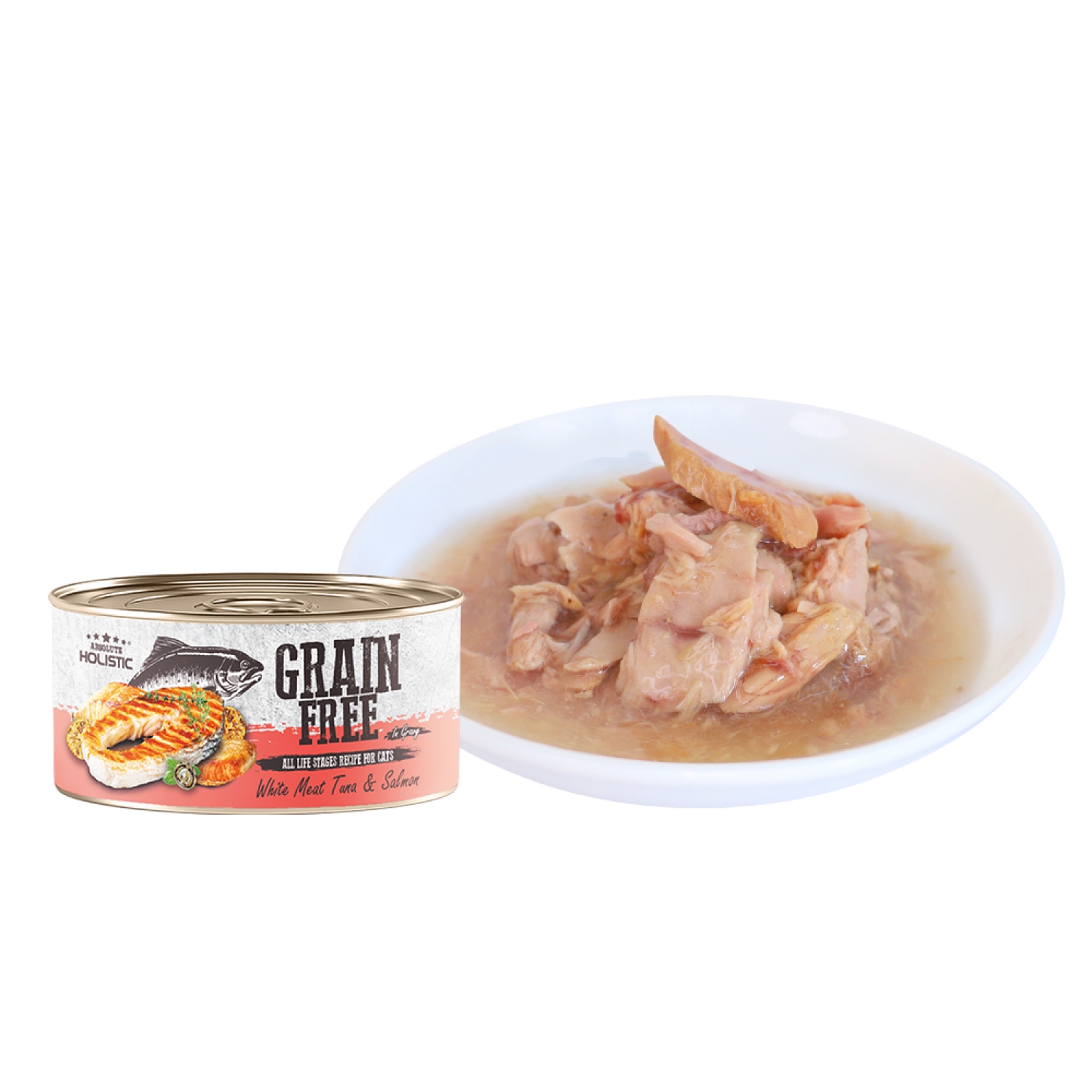 Absolute Holistic Grain Free (Cat) White Meat Tuna & Salmon 80g-SPCA HK