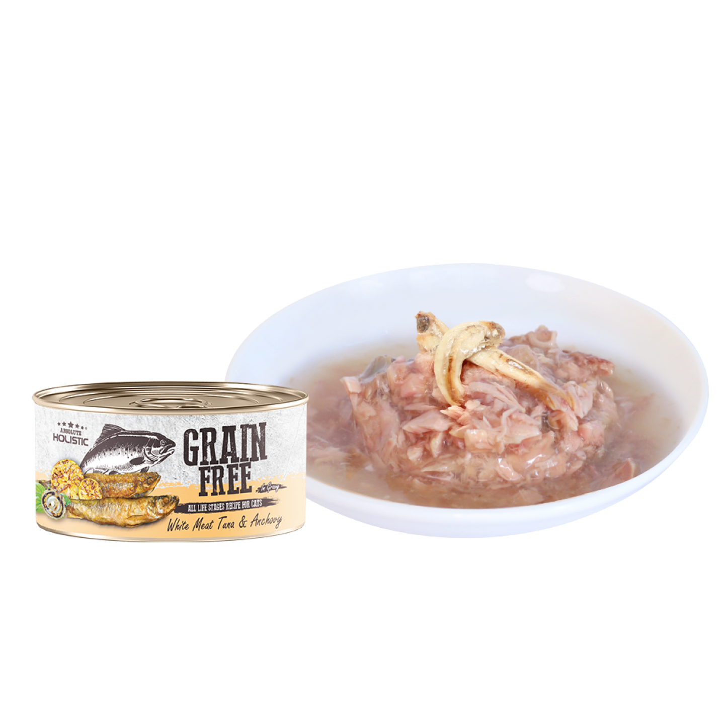 Absolute Holistic Grain Free (Cat) White Meat Tuna & Anchovy 80g-SPCA HK