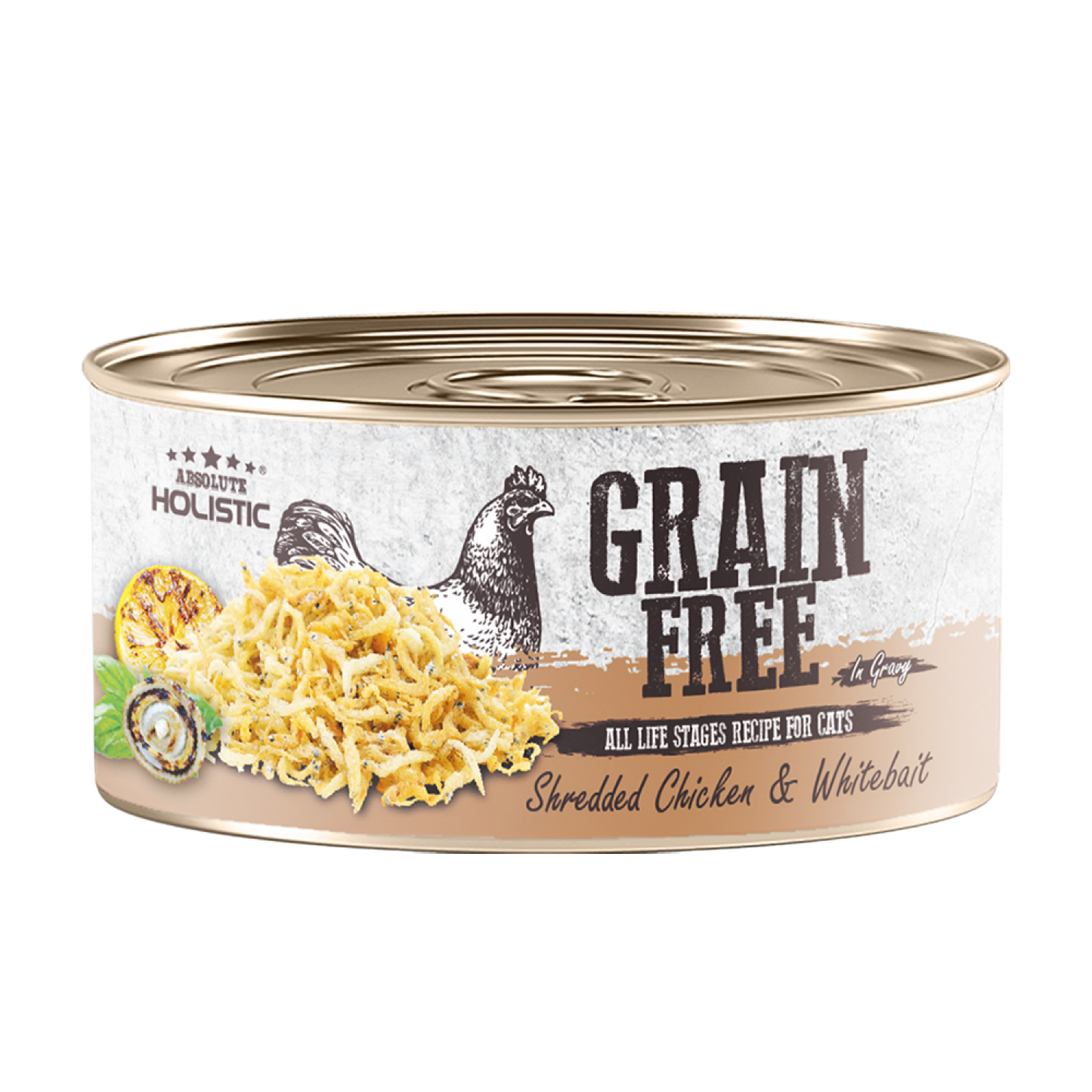Absolute Holistic Grain Free (Cat) Shredded Chicken & Whitebait 80g-SPCA HK