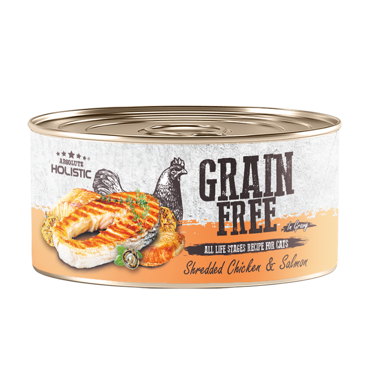 Absolute Holistic Grain Free (Cat) Shredded Chicken & Salmon 80g-SPCA HK
