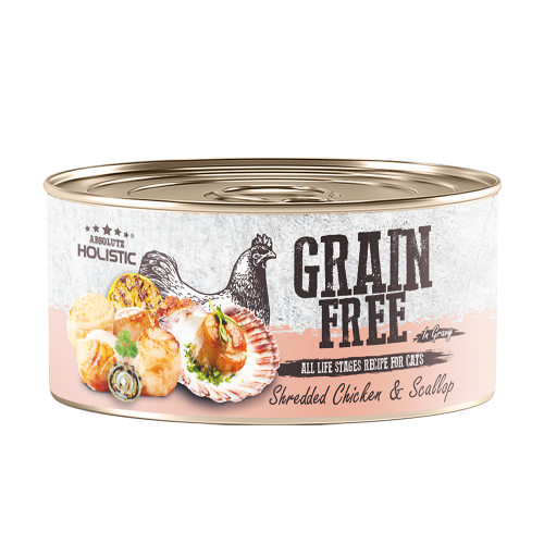 Absolute Holistic Grain Free (Cat) Shredded Chicken & Scallop 80g-SPCA HK