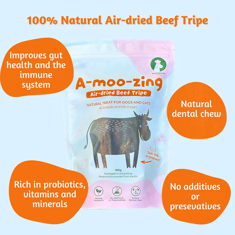 A-Moo-Zing - Air Dried Beef Tripe 100g #10702101-SPCA HK