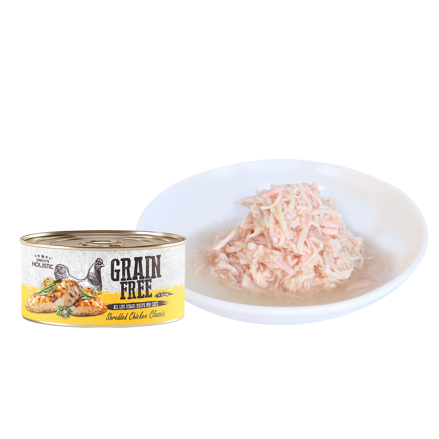 Absolute Holistic Grain Free (Cat) Shredded Chicken 80g-SPCA HK