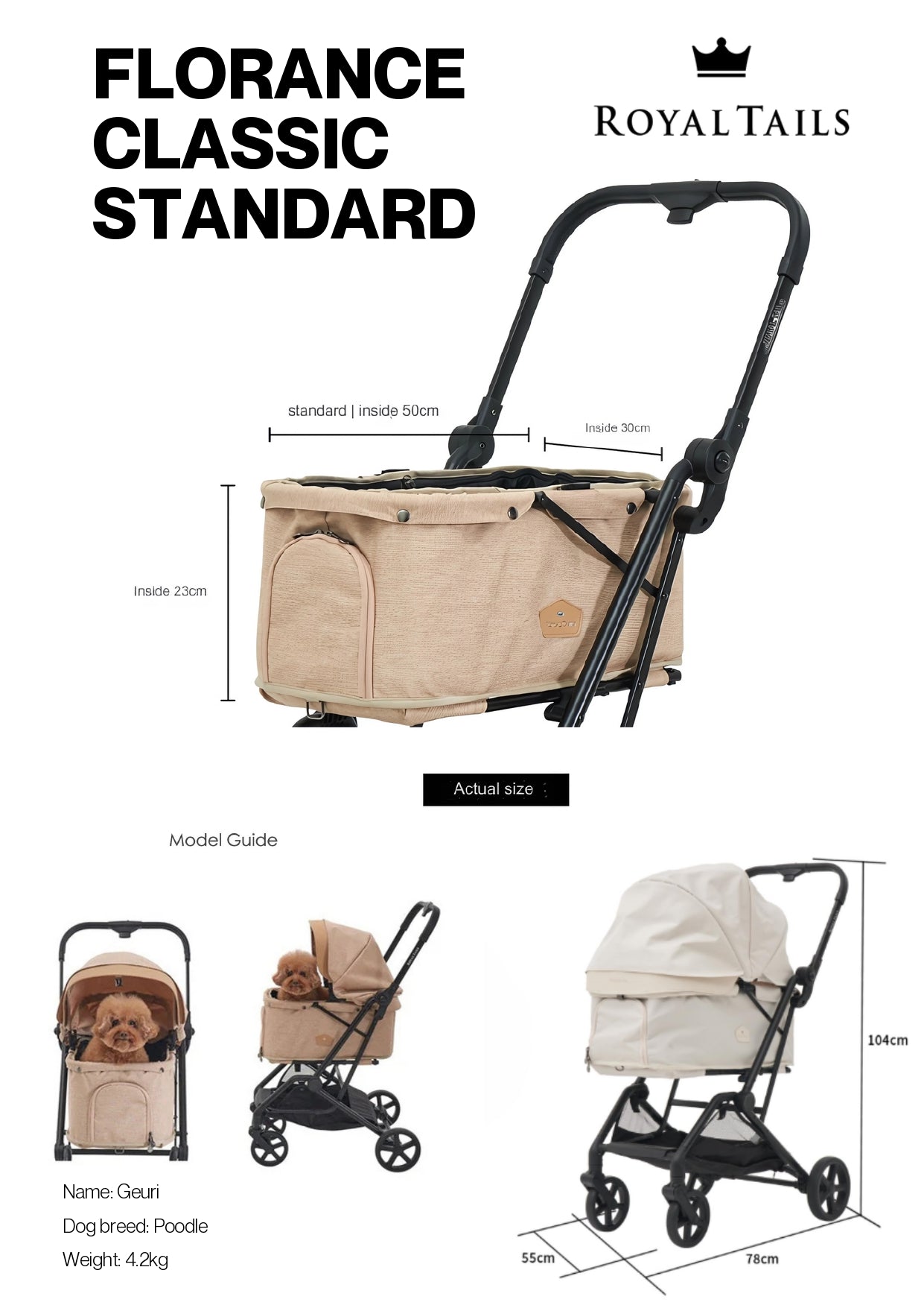 Royal Tails Florence Classic Standard Pet Stroller (Pre-Order)-SPCA HK
