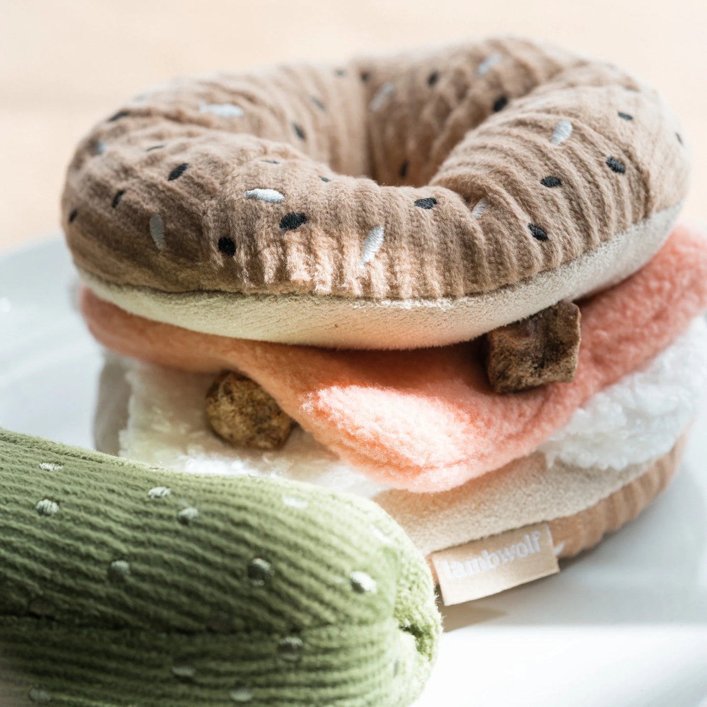 Beige + Bright Lambwolf Bagel+Pickle // Snuffle For Dog
