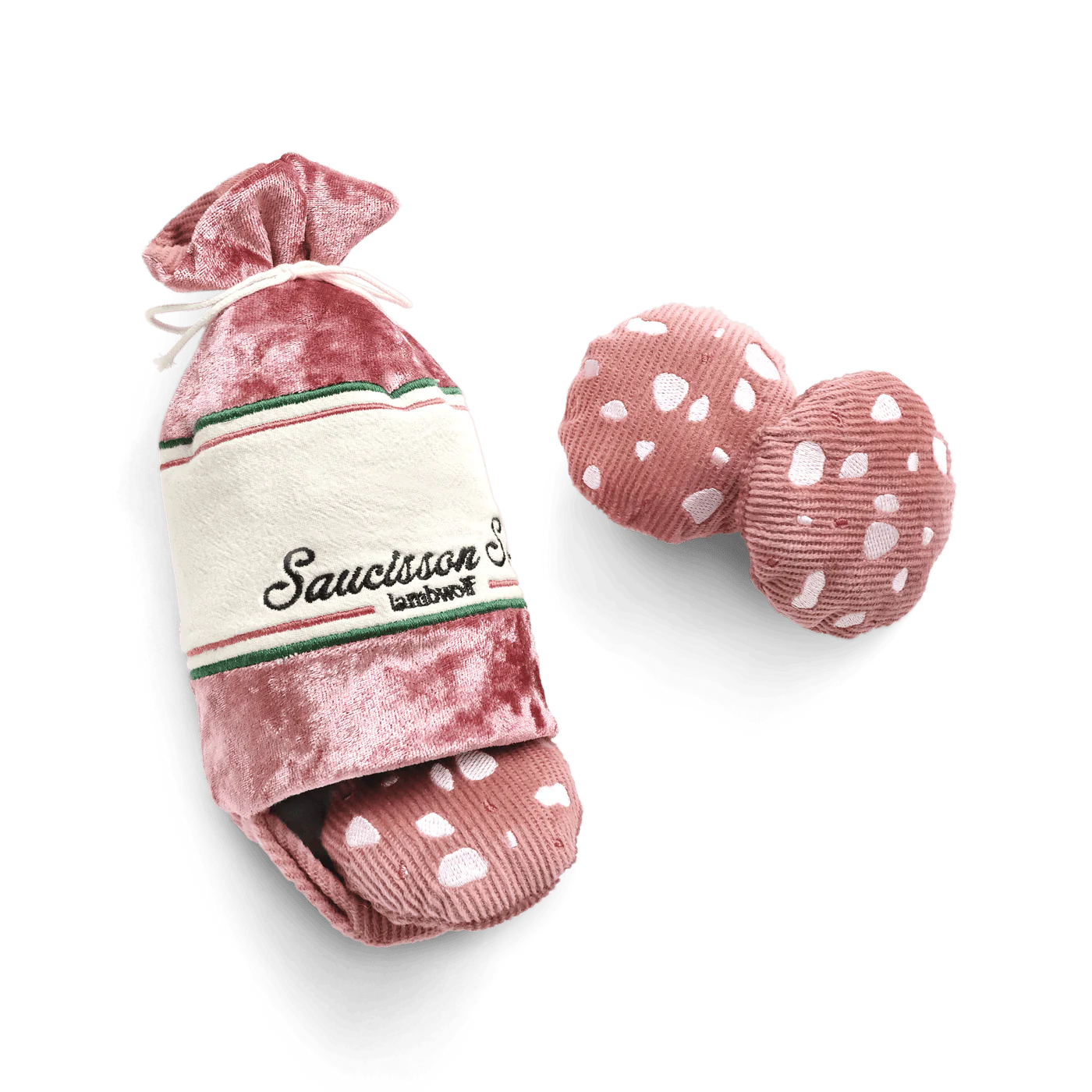 Beige + Bright Lambwolf Sausisson Sec // enrichment pockets + squeaky Set of 4pcs For Dog