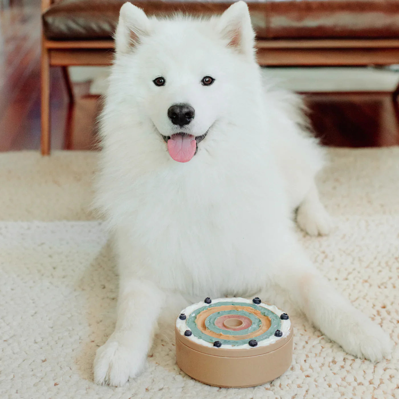 Beige + Bright 3In1 Lick Mat+Slowfeeder For Dog - Dunes