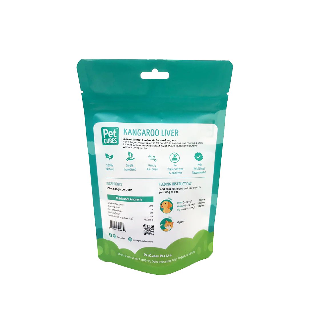 PETCUBES Air-Dried - Kangaroo Liver 50g #ADTKLI - SPCA HK