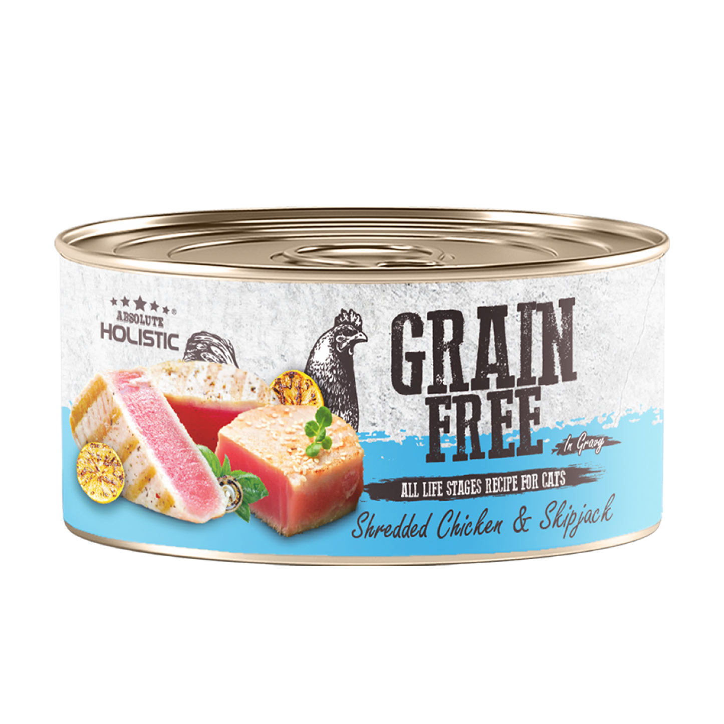 Absolute Holistic Grain Free (Cat) Shredded Chicken & Skipjack 80g-SPCA HK