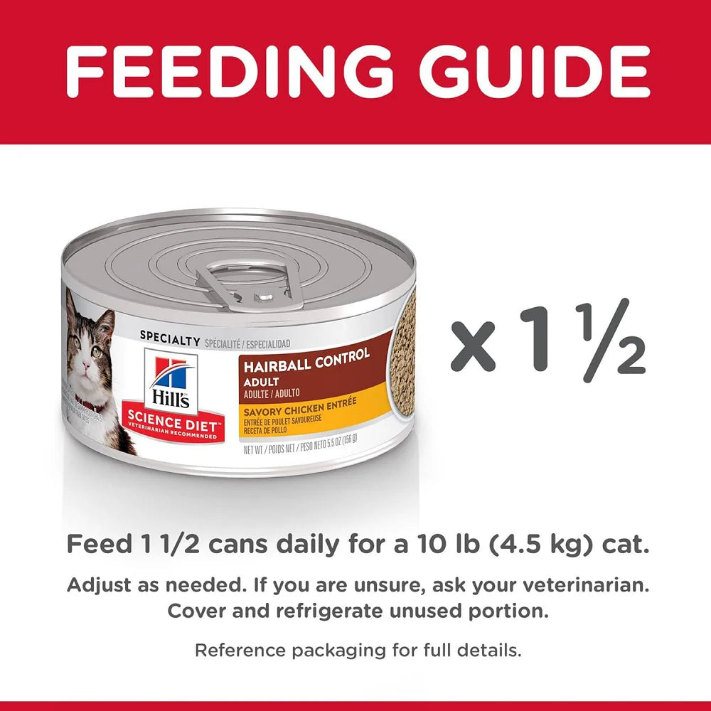 Hills Science Diet - Adult Hairball Control Savory Chicken Entrée Cat Wet Food 2.9oz#10799 - SPCA HK