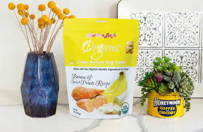 GrandmaLucys Organic Oven Baked Dog Treats-Banana & Sweet Potato 14oz