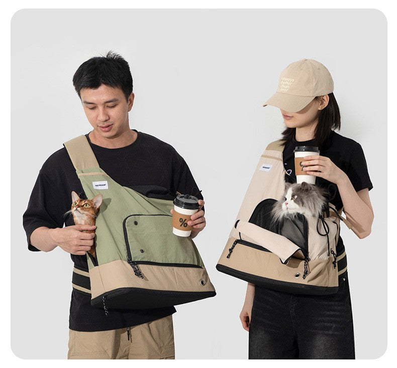 HiDream Pet Front Backpack - Kahki/Green/Grey