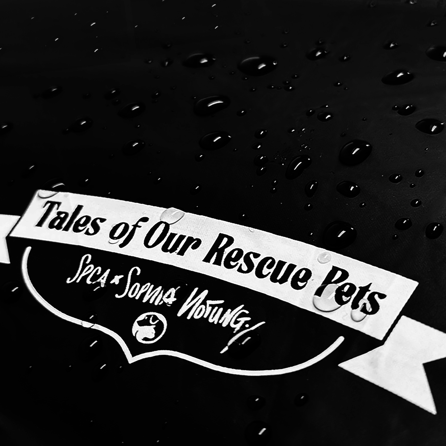 Tales Of Our Rescue Pets Black Out Edition Straight Umbrella