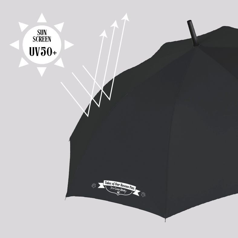 Tales Of Our Rescue Pets Black Out Edition Straight Umbrella