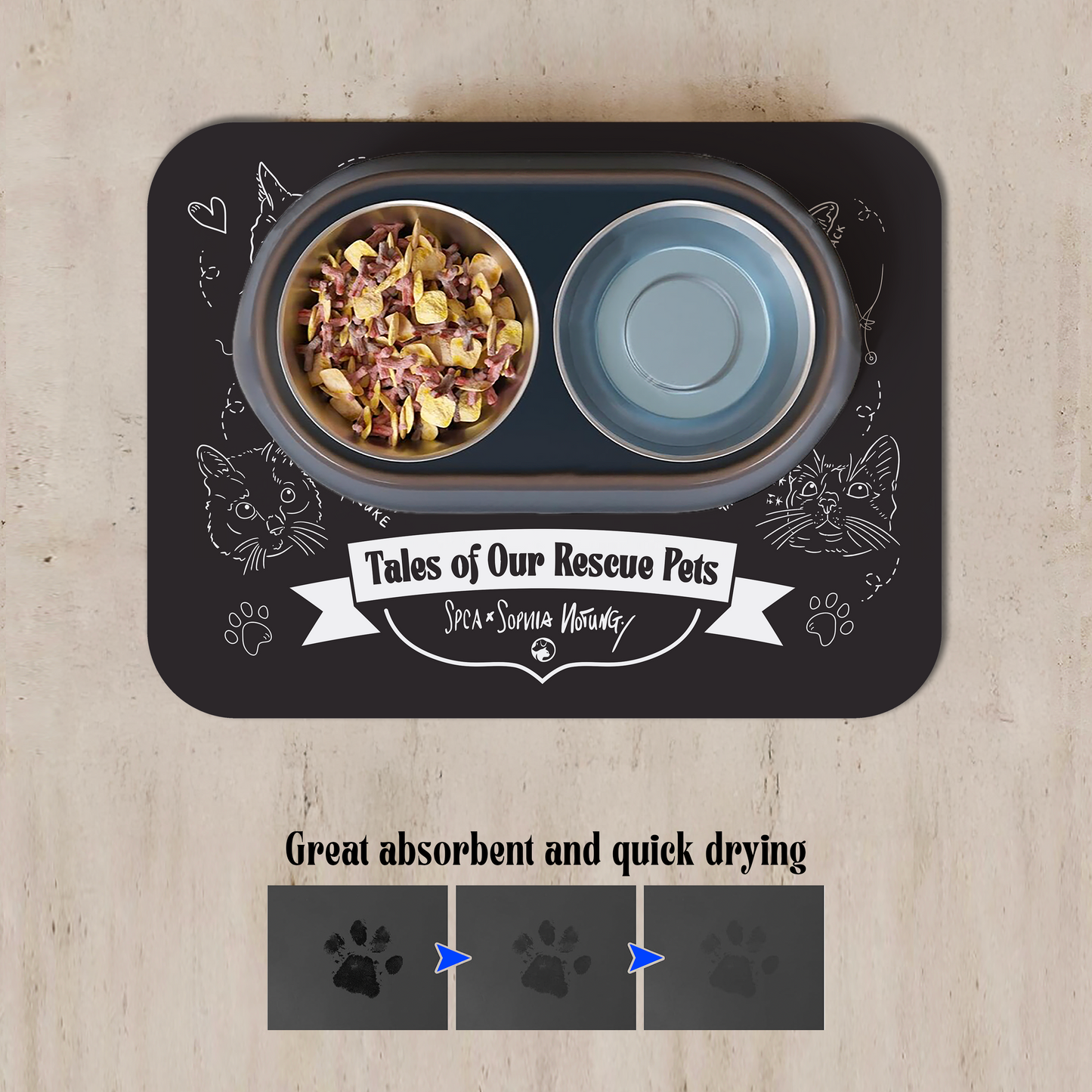 Tales Of Our Rescuse Pets - Small Food Mat - Dog