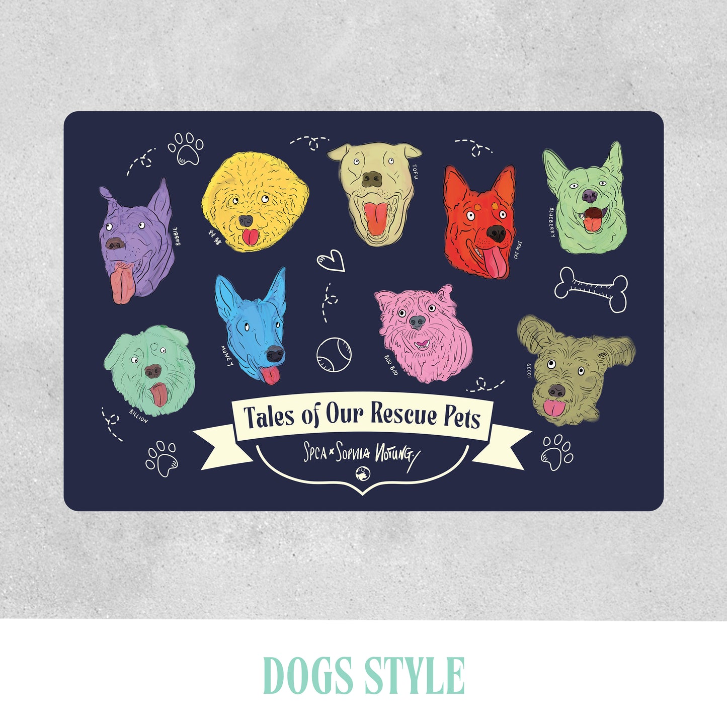 Tales of Our Rescue Pets Absorbent Pet Food Mat-SPCA HK