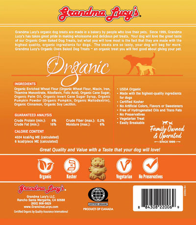 GrandmaLucys Organic Oven Baked Dog Treats-Pumpkin 14oz
