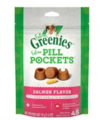 Greenies Pills Pocket Cat Salmon 45g #10224612-SPCA HK