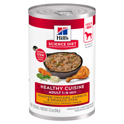 Hill's Science Diet Adult Healthy Cuisine Roasted Chicken, Carrots & Spinach Stew Dog Food 12.5oz - SPCA HK