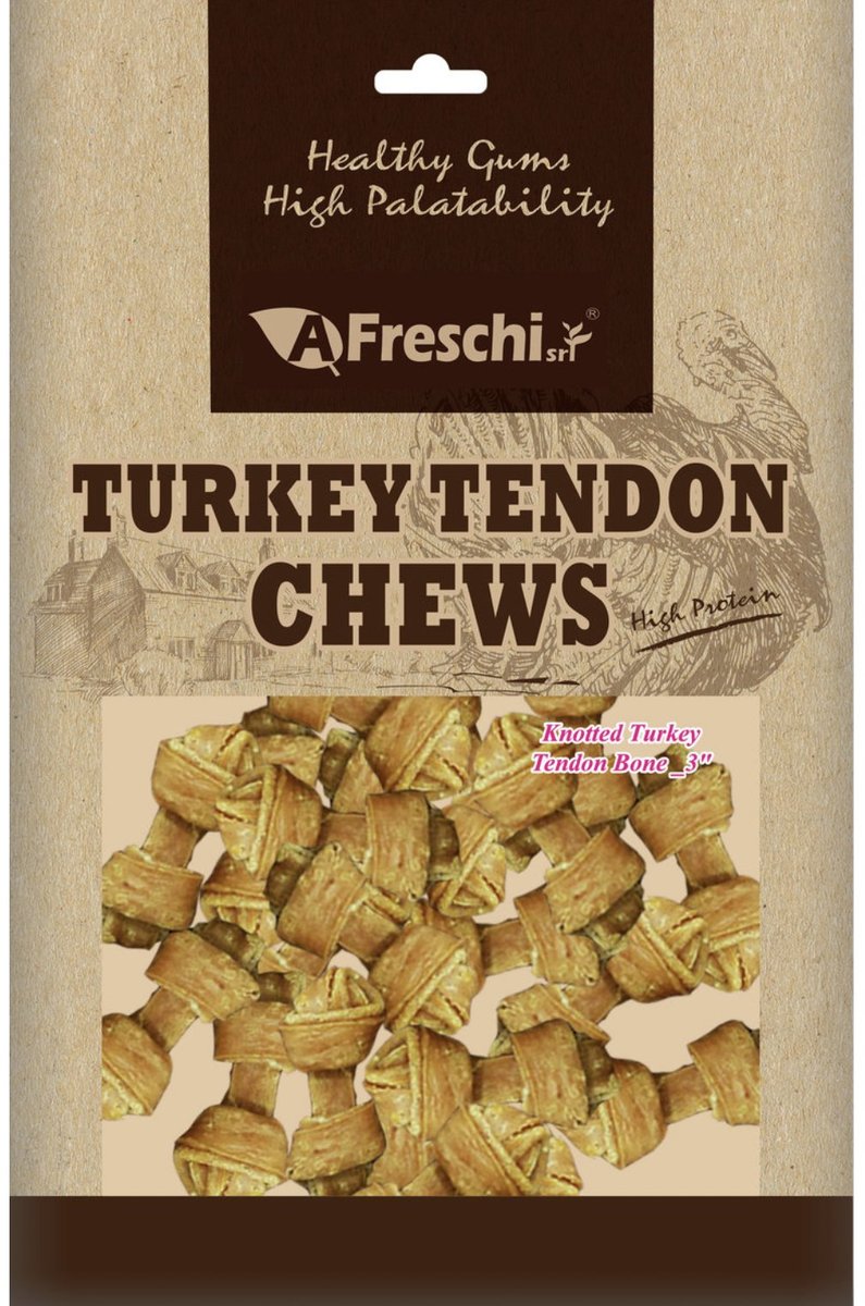 AFreschi Knotted Turkey Tendon Bone 100g#AFK301