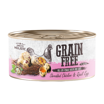 Absolute Holistic Grain Free (Cat) Shredded Chicken & Quail Egg 80g