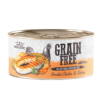 Absolute Holistic Grain Free (Cat) Shredded Chicken & Salmon 80g