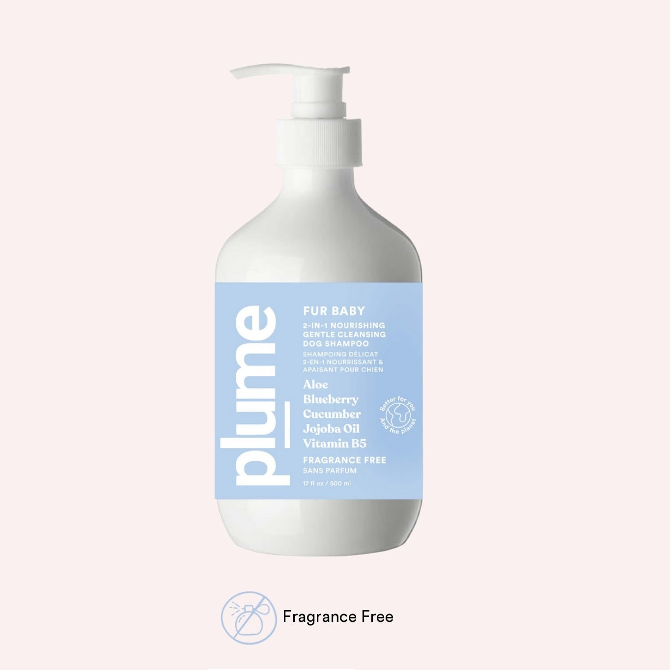 PLUME Fur Baby Dog Shampoo 500ml - Fragrance Free