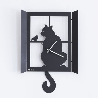 Arti&Mestieri Cat at Window Pendulum Clock