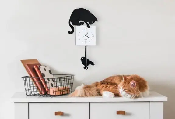 Arti&Mestieri Hunter Cat pendulum wall clock