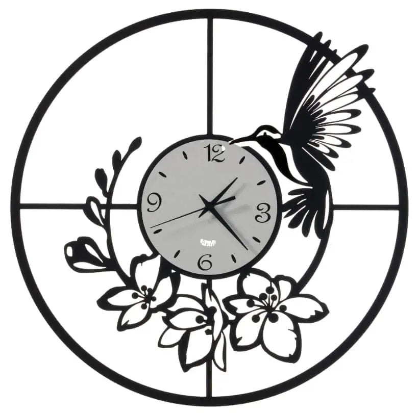 Arti&Mestieri Minimalist wall clock with hummingbirds