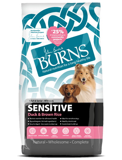 BURNS Sensitive Duck & Brown Rice Dog Dry Food 2kg