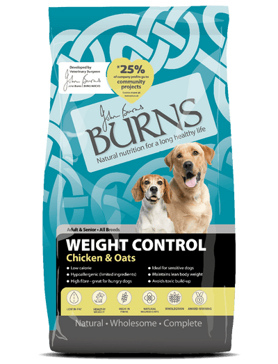 BURNS Weight Control Chicken & Oats Dog Dry Food 2kg