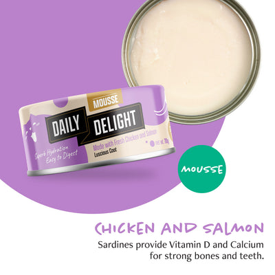 Daily Delight Mousse - Chicken & Salmon 70g #DD622-SPCA HK