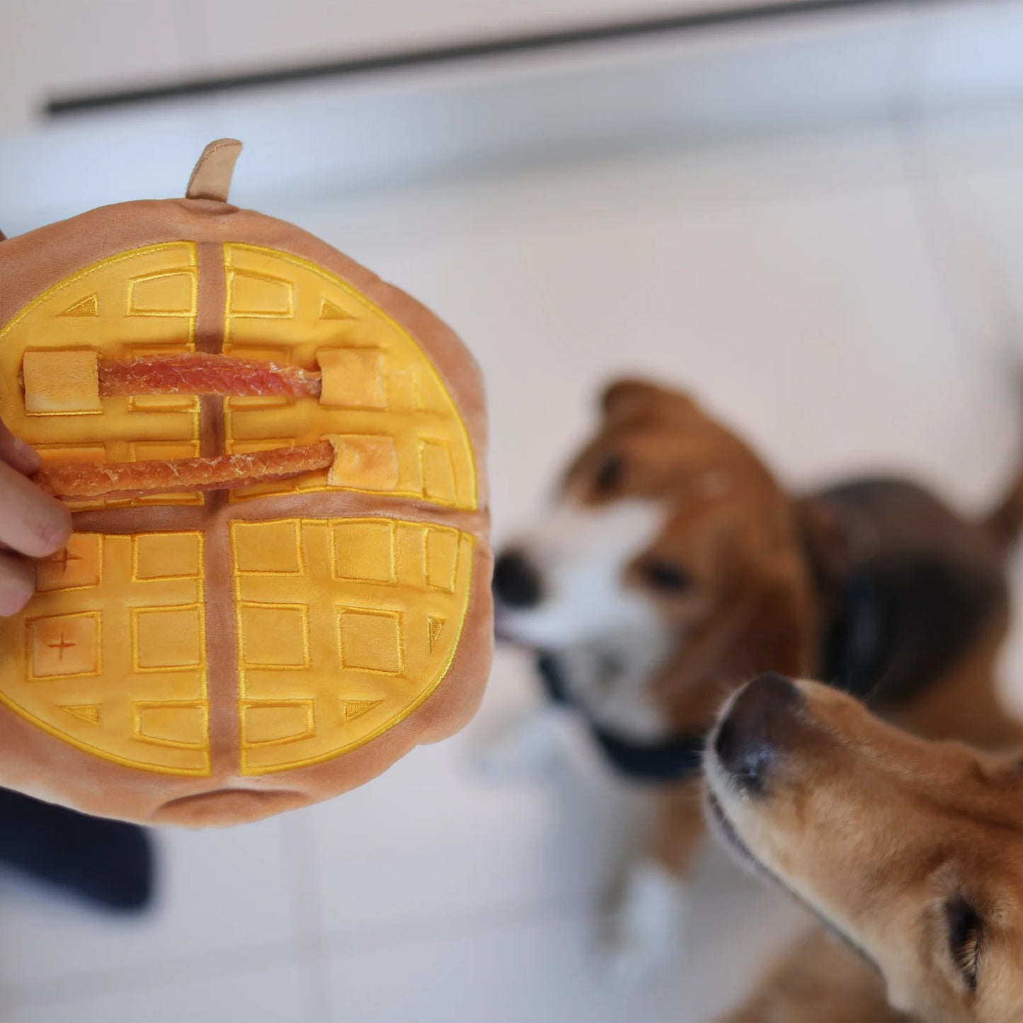 Woof² | Egg Puff/Waffle 2-in-1 Nosework Soft Plush Pet Toy