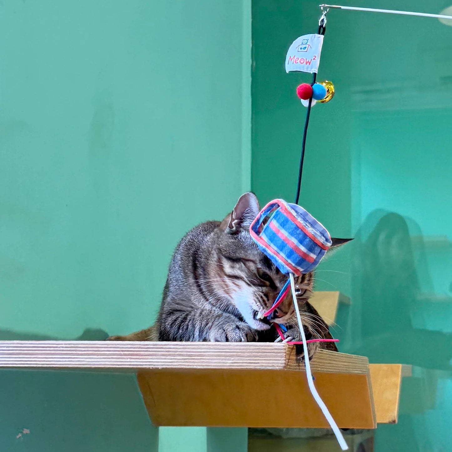 Meow² | Red-White-Blue Bag Soft Plush Cat Wand