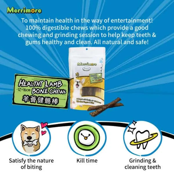 Merrimore Healthy Lamb Bone Chews 100g #CL-HBC100