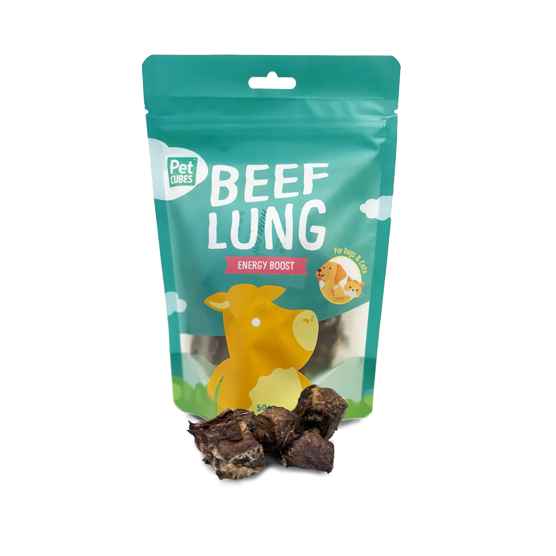 PETCUBES Air-Dried - Beef Lung 50g #ADTBL - SPCA HK