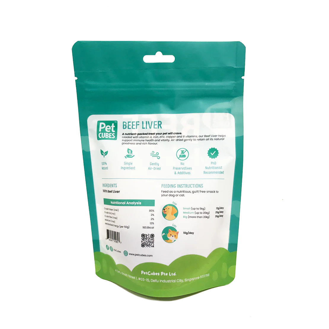 PETCUBES Air-Dried - Beef Liver 50g #ADTBLI - SPCA HK