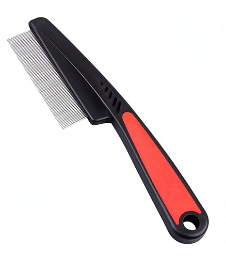 Flea Comb W/Red & Black Handle (L) #PC01113002