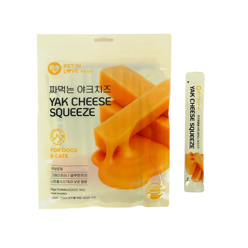 Pet in Love Yak Cheese Squeeze (No Added Salt) 15g x 12 Chews