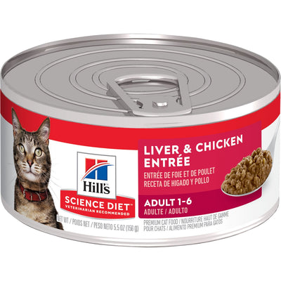 Hills Science Diet Adult Liver & Chicken Entrée Cat Food 5.5oz