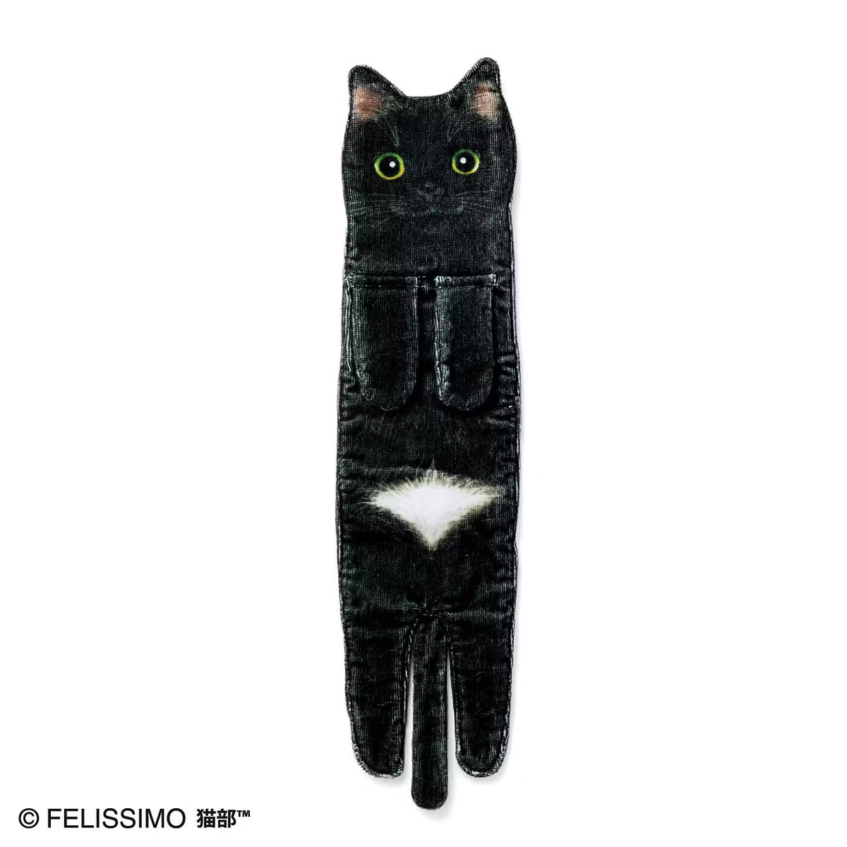 Cat Hand Towels - Vertical (Black)