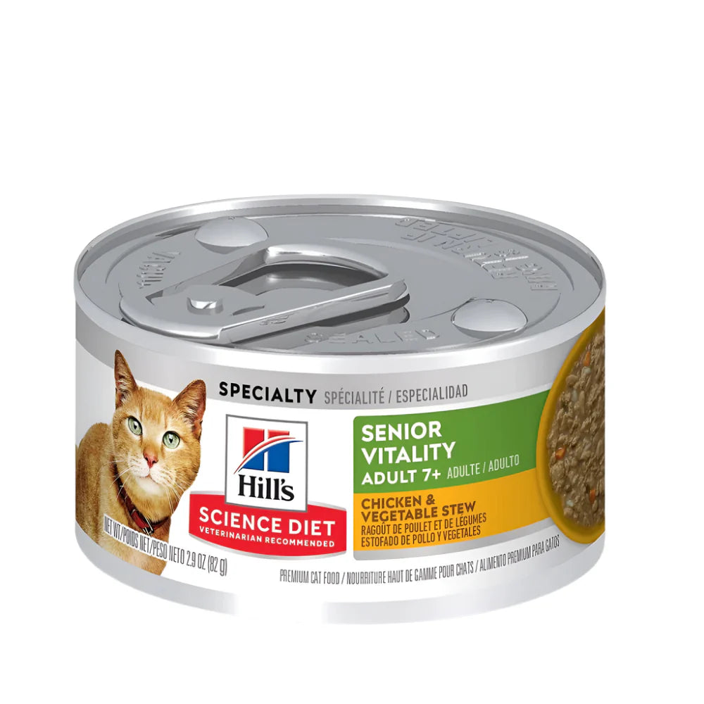 Hills' Science Diet - Adult 7+ Senior Vitality Chicken & Vegetable Stew Cat Wet Food 2.9oz #10767 - SPCA HK