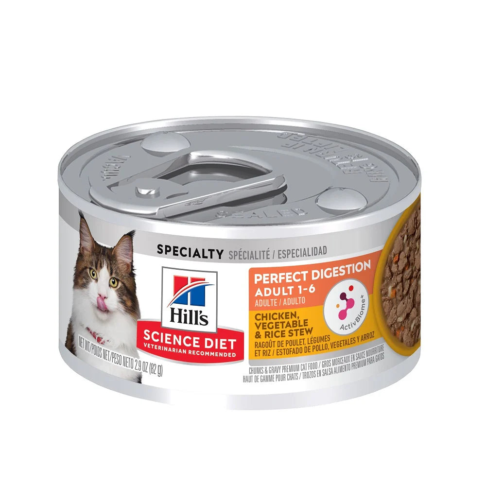 Hills Science Diet - Adult Perfect Digestion Chicken, Vegetable & Rice Stew Cat Wet Food 2.9oz #605837 - SPCA HK