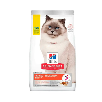 Hill's Science Diet Adult 7+ Perfect Digestion Chicken, Barley & Whole Oats Recipe Cat Food 3.5LB
