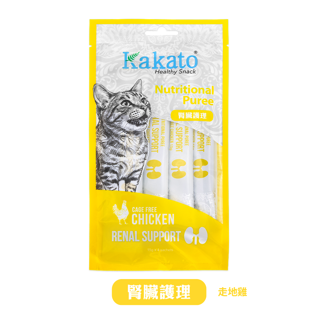 Kakato 腎臟護理功能 保健肉泥 - 走地雞 (15gx4)
