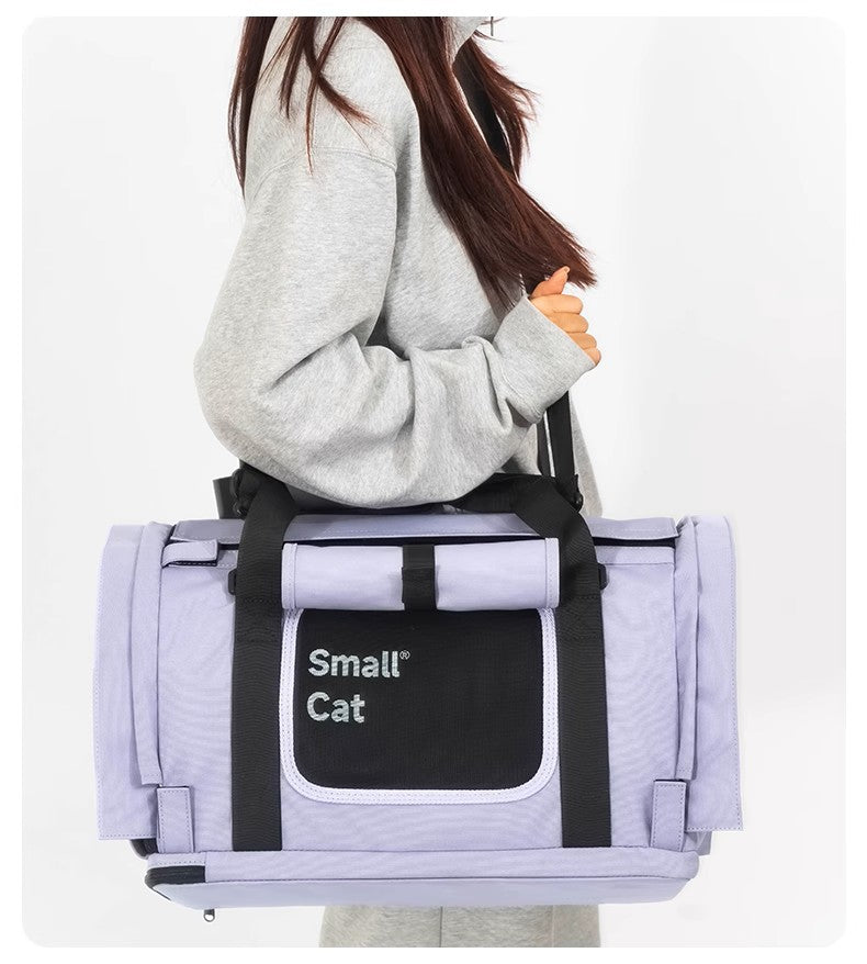 SmallCat 寵物外出便攜大容量貓包 灰/卡其/紫色