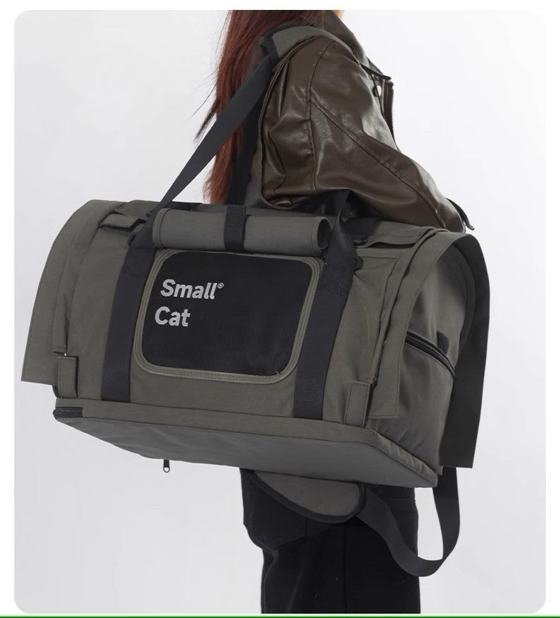SmallCat 寵物外出便攜大容量貓包 灰/卡其/紫色
